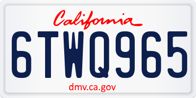 CA license plate 6TWQ965