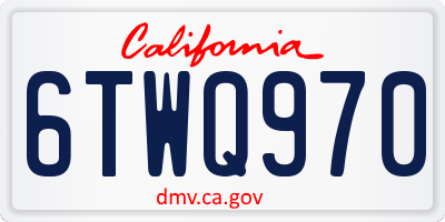 CA license plate 6TWQ970