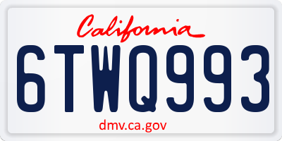 CA license plate 6TWQ993