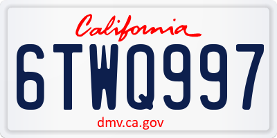 CA license plate 6TWQ997