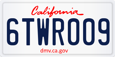 CA license plate 6TWR009