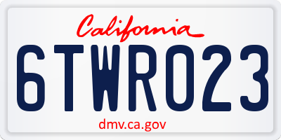 CA license plate 6TWR023