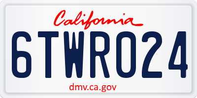 CA license plate 6TWR024