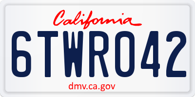 CA license plate 6TWR042