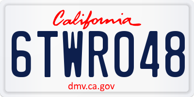 CA license plate 6TWR048