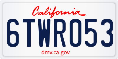 CA license plate 6TWR053