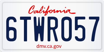 CA license plate 6TWR057