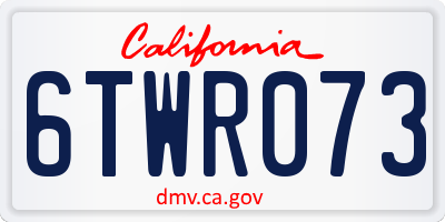 CA license plate 6TWR073