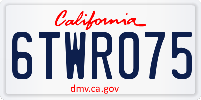 CA license plate 6TWR075