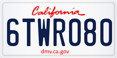 CA license plate 6TWR080