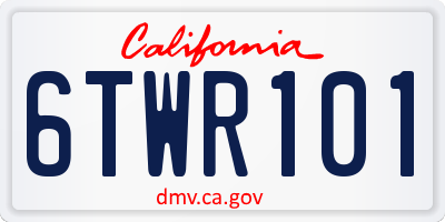 CA license plate 6TWR101