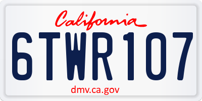 CA license plate 6TWR107