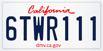 CA license plate 6TWR111