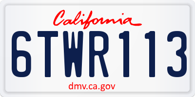 CA license plate 6TWR113