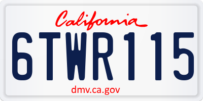 CA license plate 6TWR115
