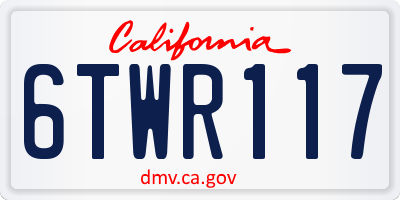 CA license plate 6TWR117