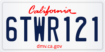 CA license plate 6TWR121