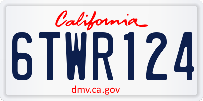 CA license plate 6TWR124