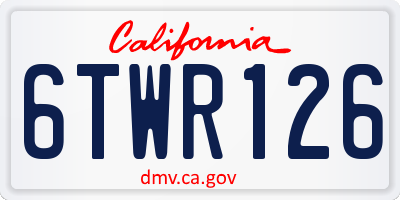 CA license plate 6TWR126