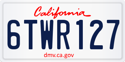 CA license plate 6TWR127