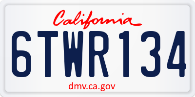 CA license plate 6TWR134