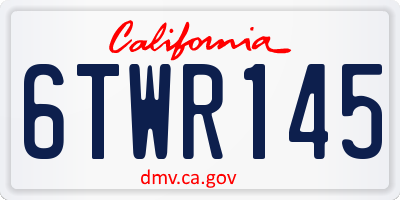 CA license plate 6TWR145