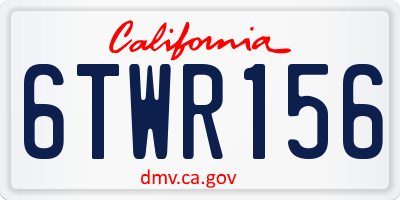 CA license plate 6TWR156
