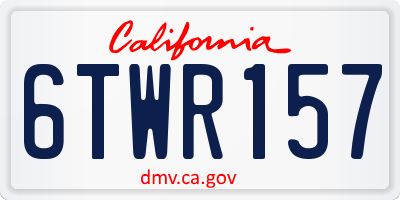 CA license plate 6TWR157