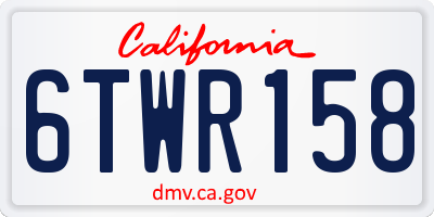 CA license plate 6TWR158