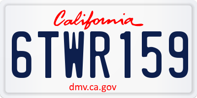 CA license plate 6TWR159