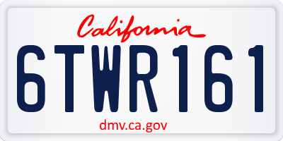 CA license plate 6TWR161