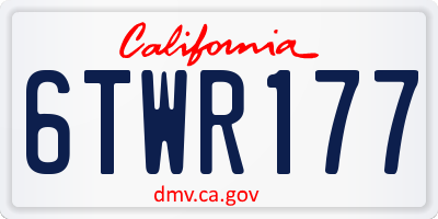 CA license plate 6TWR177