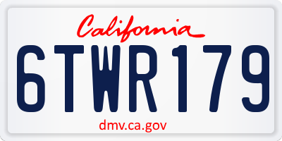 CA license plate 6TWR179