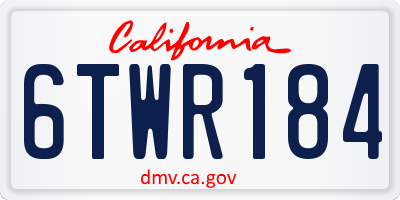 CA license plate 6TWR184