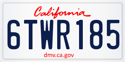 CA license plate 6TWR185