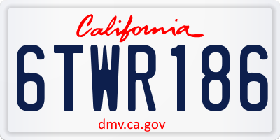 CA license plate 6TWR186