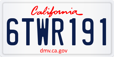 CA license plate 6TWR191