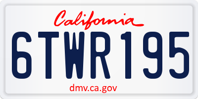 CA license plate 6TWR195