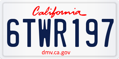 CA license plate 6TWR197