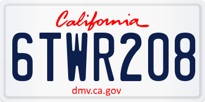 CA license plate 6TWR208
