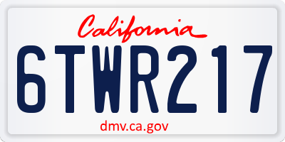 CA license plate 6TWR217