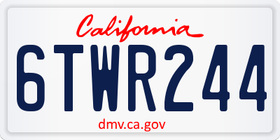 CA license plate 6TWR244