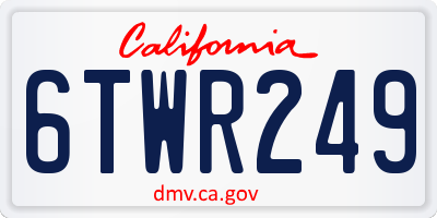 CA license plate 6TWR249