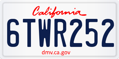 CA license plate 6TWR252