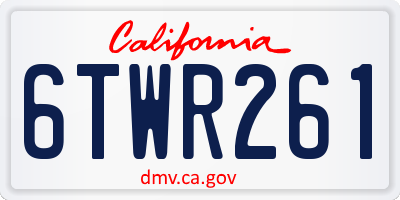 CA license plate 6TWR261