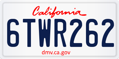 CA license plate 6TWR262