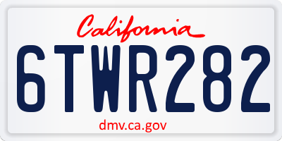 CA license plate 6TWR282