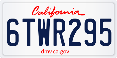 CA license plate 6TWR295
