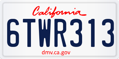 CA license plate 6TWR313