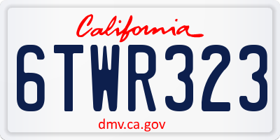 CA license plate 6TWR323